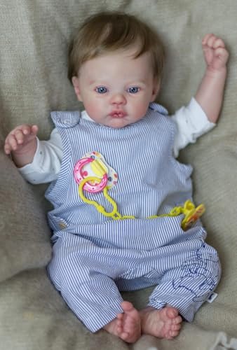 Enjoy with Love Neue 18inch Weiche Körper Wiese Reborn Baby Puppe 100% handgemachte 3D Haut mit Visbile Adern Sammelbare Kunst Puppe von Enjoy with Love