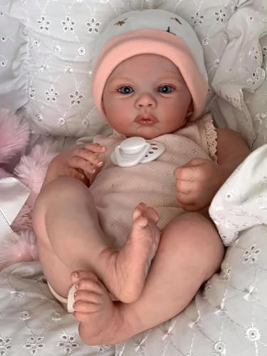 Enjoy with Love Neue 18inch Wiese Reborn Baby Neugeborene Puppe Lifelike Soft Touch Kuscheliges Baby Mehrere Schichten Malerei 3D Haut von Enjoy with Love