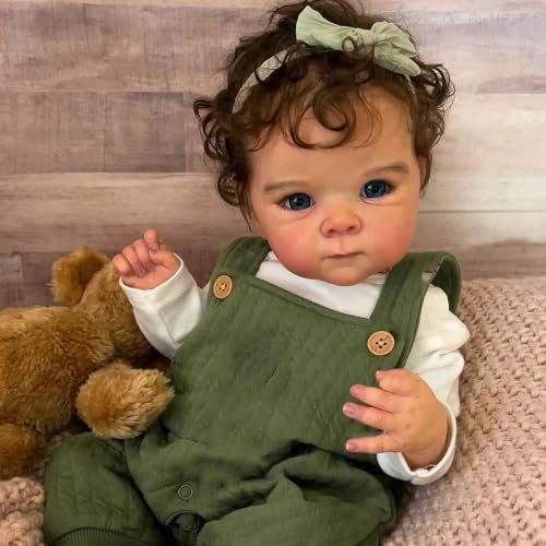 Enjoy with Love Neue 18inch lebensechte Neugeborene Baby Reborn Puppe Bettie Weicher Körper 3D Haut Malerei Sichtbare Adern Mehrere Schichten Kuschelig Sammeln von Enjoy with Love
