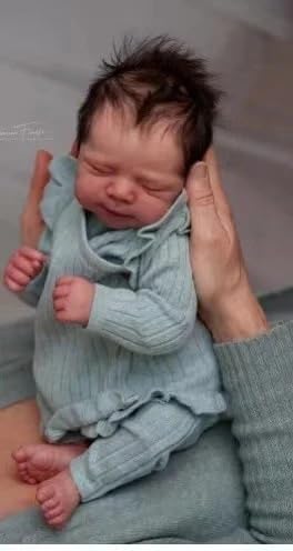 Enjoy with Love Neue 19 Zoll lebensechte Sebastian Reborn Baby Realistische Weiche Körper Neugeborene Fertige Haarbemalte Puppe Kinder Geschenk Puppen von Enjoy with Love