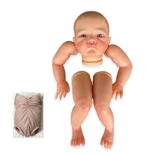 Enjoy with Love Neue 19inch August Erwachen bereits gemalt Reborn Puppe Teile Baby 3D Malerei mit sichtbaren Adern Tuch Körper enthalten von Enjoy with Love