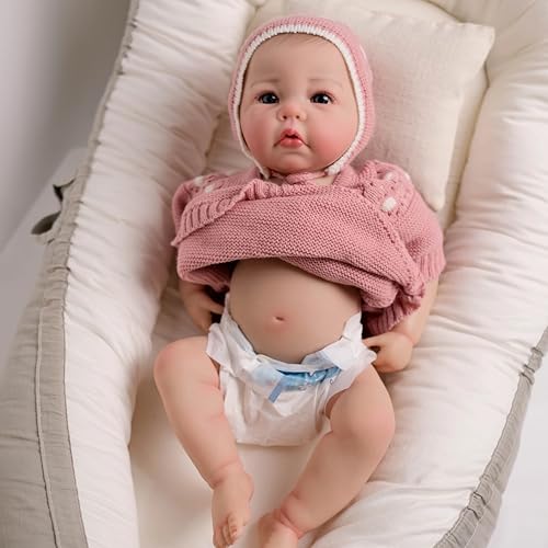 Enjoy with Love Neue 19inch Ganzkörper Luca Lebensechte Reborn Baby Neugeborene Puppe Kuschelige Baby Mehrere Schichten Malerei 3D Haut mit Hand Zeichnen Haar von Enjoy with Love