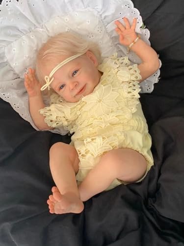Enjoy with Love Neue 19inch Neugeborene Baby Puppe Sebastian Reborn Baby Größe Echtes Bild Handgemachte 3D Haut Wurzelblondes Haar Sichtbare Venen von Enjoy with Love