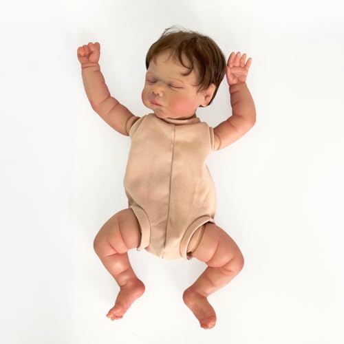 Enjoy with Love Neue 19inch Neugeborene Baby Reborn Puppe Kit Baby Quinlyn Lebensechte Soft Touch Bereits gemalte unvollendete Puppe mit Handwurzel Haar von Enjoy with Love