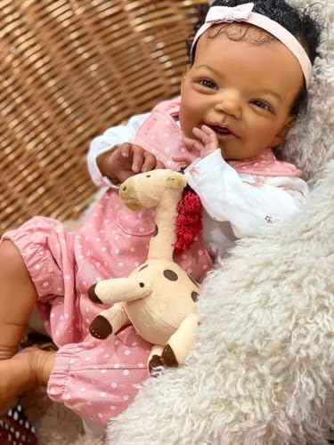 Enjoy with Love Neue 19inch Neugeborene Charlie Weiche Körper Baby Puppe Braune Haut Fertige Reborn Baby Puppe 3D Malerei mit sichtbaren Adern von Enjoy with Love