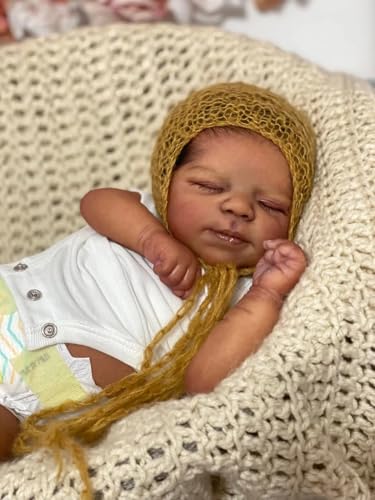 Enjoy with Love Neue 19inch Pascale Ganzkörper Dunkelhaut Baby Reborn Puppe mit 3D Haut Mehrschichtige Malerei mit sichtbaren Adern Soft Touch Puppe von Enjoy with Love