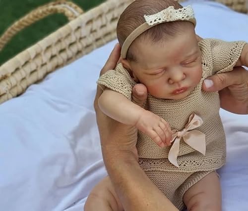 Enjoy with Love Neue 19inch Reborn Baby Puppe bereits gemalt fertig schlafende Romy Baby Puppe Lifelike Soft Touch 3D Haut Hand-zeichnen Haar von Enjoy with Love