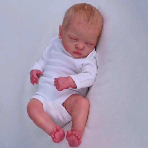 Enjoy with Love Neue 19inch Reborn Sleeping Romy Babypuppe Neugeborene Babypuppe Bereits gemalt Fertiges Lifelike Soft Touch 3D Haut Hand-Zeichnen Haar von Enjoy with Love