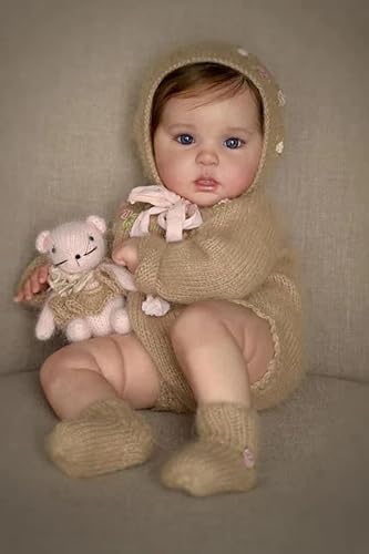 Enjoy with Love Neue 19inch Weiche Körper Neugeborenes Baby Reborn Puppe Lebensechte Reborn Baby Mehrere Schichten Malerei 3D Haut mit sichtbaren Adern von Enjoy with Love