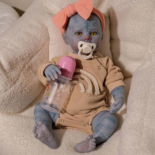 Enjoy with Love Neue 19inch Wiese Reborn Baby Puppe Neugeborenes Baby Größe Reales Bild Handgemachte 3D Haut gemalt Haar Sichtbare Venen von Enjoy with Love
