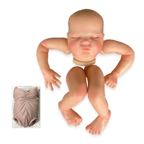 Enjoy with Love Neue 19inch bereits gemalt lebensecht geborene Puppenteile Pascale Nettes schlafendes Baby 3D-Gemälde mit sichtbaren Adern Tuch Körper eingeschlossen von Enjoy with Love