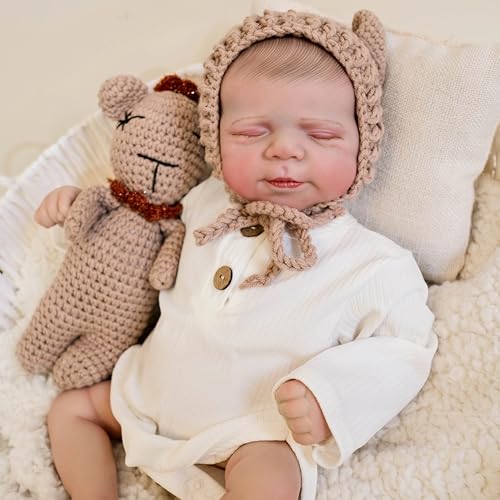 Enjoy with Love Neue 19inch lebensechte Ganzkörper Pascale Neugeborenes Baby Reborn Puppe Soft Touch Kuscheliges Baby Mehrere Schichten Malerei 3D Haut von Enjoy with Love