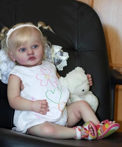 Enjoy with Love Neue 24Inch Reborn Ayana Baby Puppe Kleinkind Neugeborene Puppe Prinzessin Mädchen Lifelike Soft Touch 3D Haut Kunst Puppe mit Hand Wurzel Haar von Enjoy with Love