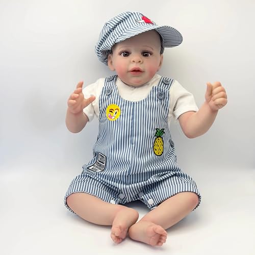 Enjoy with Love Neue 24inch Jaylan bereits bemalte fertige Tuch-Körper-Puppe Lifelike Reborn Babyhaut gemalte Haare lebensechte 3D-Haut von Enjoy with Love