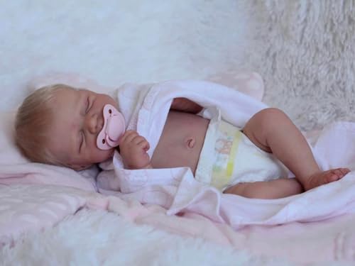 Enjoy with Love Neue 48CM Lebensechte Pascle Bebe realistische wiedergeborene weiche Ganzkörper Slicone schlafende Babyhand detaillierte Malerei Anatomisch Korrekt von Enjoy with Love