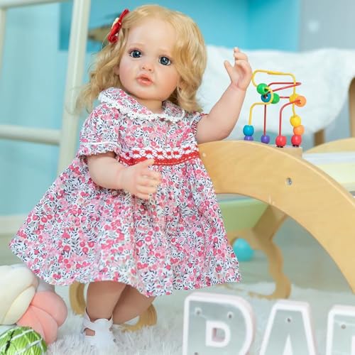 Enjoy with Love Neue 55CM Betty Ganzkörper Weiche Silikon Vinyl Reborn Kleinkind Wurzel Haar Mädchen Prinzessin lebensechte Baby Puppe Mädchen von Enjoy with Love