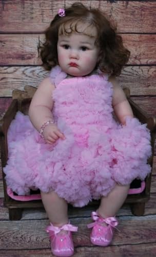 Enjoy with Love Neue 60CM Reborn Kleinkind Lebensechte Prinzessin Hohe Qualität Charlotte Handfarbe Mehrere Schichten mit sichtbaren Adern für Kinder Geschenke von Enjoy with Love