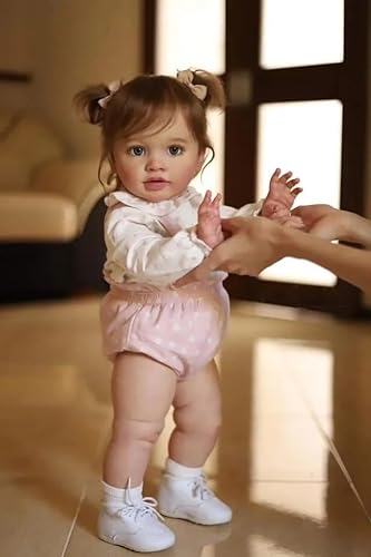 Enjoy with Love Neue 66CM Pippa bereits bemalte fertige Puppe Reborn Kleinkind Riesige Babygröße Populäre lebensechte Soft Touch 3D Haut Kunst Puppe (Blue Eyes) von Enjoy with Love