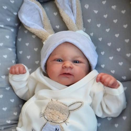 Enjoy with Love Neues 19inch Neugeborenes Baby bereits gemalt Fertige Puppe Elijah Erwachen Reborn Baby Größe 3D Haut sichtbare Venen Sammler Kunst Puppe von Enjoy with Love