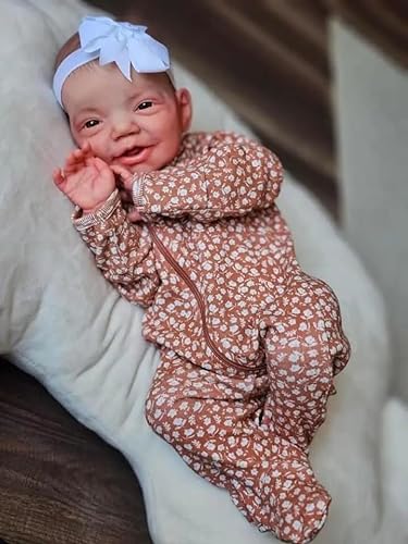 Enjoy with Love Neues 19inch lebensechtes Baby bereits gemalt Fertig Reborn Puppe Charlie Nettes Erwachen Baby 3D Malerei mit sichtbaren Adern (Blue Eyes) von Enjoy with Love