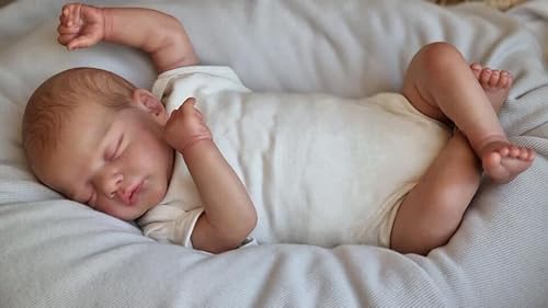 Enjoy with Love New 49CM Neugeborenes Baby Boy Reborn Puppe Sam Soft Kuschelkörper Flexible Soft Touch 3D Haut mit sichtbaren Venen Hohe Qualität von Enjoy with Love