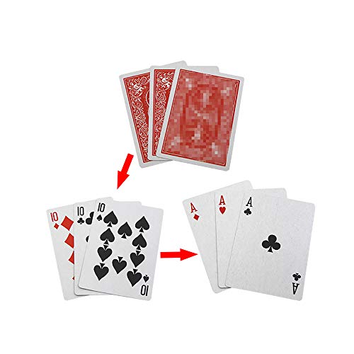 Enjoyer Vier Karten Illusion Requisiten, Karten ändern magische Tricks Nahaufnahme Magic Gimmick Zubehör Komödie von Enjoyer