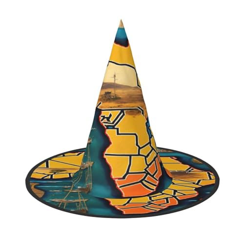 EnkzpoHen Abstrakter Weltkarten-Druck, Halloween-Zaubererhut, bequem, leicht, Festivals, Party, Kopfbedeckung EnkzpoHen Abstrakter Weltkarten-Druck, Halloween-Zaubererhut, bequem, leicht, Festivals, Party, Kopfbedeckung von EnkzpoHen