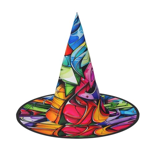 EnkzpoHen Graffiti-Zeichen-Druck, Halloween-Zauberer-Hut, bequem, leicht, Festivals, Party, Kopfbedeckung EnkzpoHen Graffiti-Zeichen-Druck, Halloween-Zauberer-Hut, bequem, leicht, Festivals, Party, Kopfbedeckung von EnkzpoHen