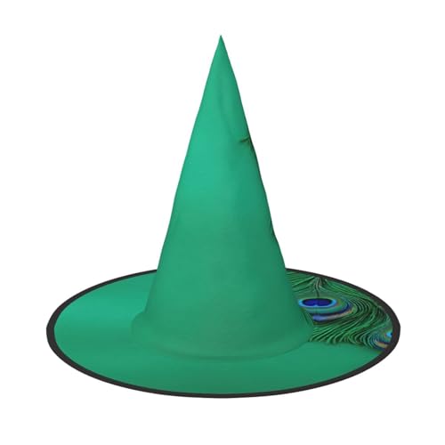EnkzpoHen Grüner Pfauenfeder-Druck, Halloween-Zaubererhut, bequem, leicht, Festivals, Party, Kopfbedeckung EnkzpoHen Grüner Pfauenfeder-Druck, Halloween-Zaubererhut, bequem, leicht, Festivals, Party, Kopfbedeckung von EnkzpoHen