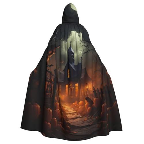 EnkzpoHen Gruseliger Halloween-Umhang mit Kapuze, Unisex, Halloween, Maskerade, Cosplay von EnkzpoHen
