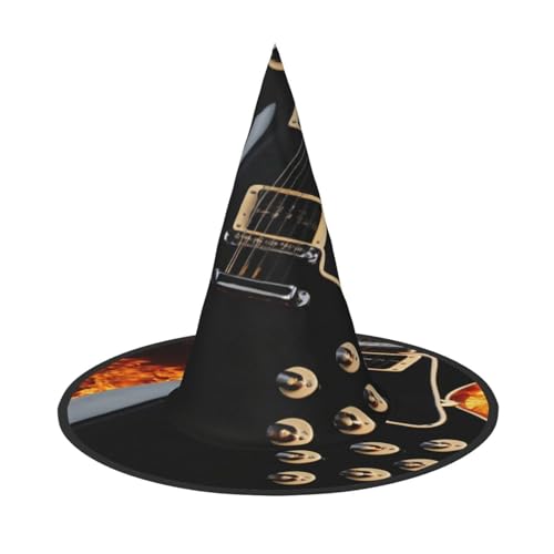 EnkzpoHen Halloween-Zauberer-Hut mit E-Gitarren-Druck, bequem, leicht, Festivals, Party, Kopfbedeckung EnkzpoHen Halloween-Zauberer-Hut mit E-Gitarren-Druck, bequem, leicht, Festivals, Party, Kopfbedeckung von EnkzpoHen