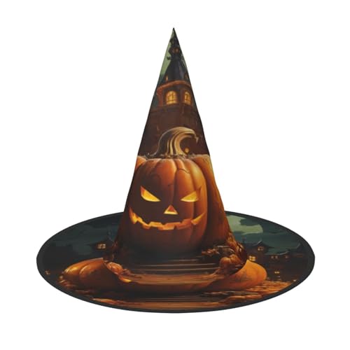 EnkzpoHen Halloween-Zauberer-Hut mit Kürbis-Druck, bequem, leicht, Festivals, Party, Kopfbedeckung EnkzpoHen Halloween-Zauberer-Hut mit Kürbis-Druck, bequem, leicht, Festivals, Party, Kopfbedeckung von EnkzpoHen
