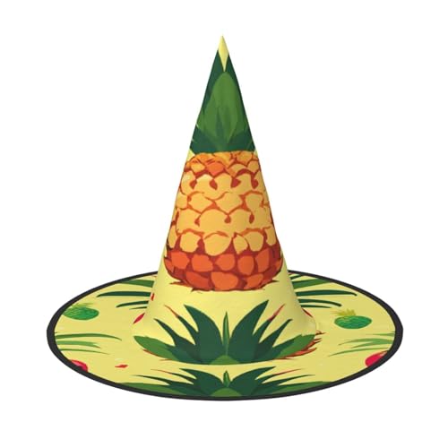 EnkzpoHen Halloween-Zaubererhut, Ananas-Druck, bequem, leicht, Festivals, Party, Kopfbedeckung EnkzpoHen Halloween-Zaubererhut, Ananas-Druck, bequem, leicht, Festivals, Party, Kopfbedeckung von EnkzpoHen