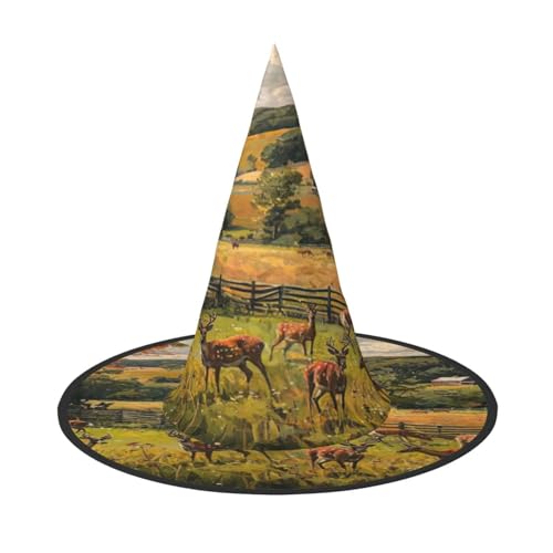 EnkzpoHen Halloween-Zaubererhut, Bauernhof-Motiv, bequem, leicht, für Festivals, Partys, Kopfbedeckungen EnkzpoHen Halloween-Zaubererhut, Bauernhof-Motiv, bequem, leicht, für Festivals, Partys, Kopfbedeckungen von EnkzpoHen