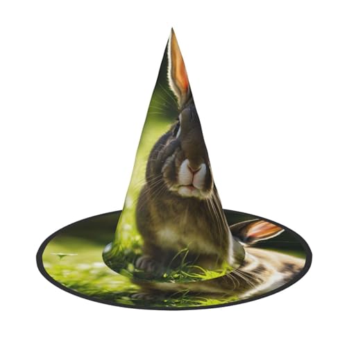 EnkzpoHen Halloween-Zaubererhut, Hasen-Druck, bequem, leicht, für Festivals, Partys, Kopfbedeckung EnkzpoHen Halloween-Zaubererhut, Hasen-Druck, bequem, leicht, für Festivals, Partys, Kopfbedeckung von EnkzpoHen