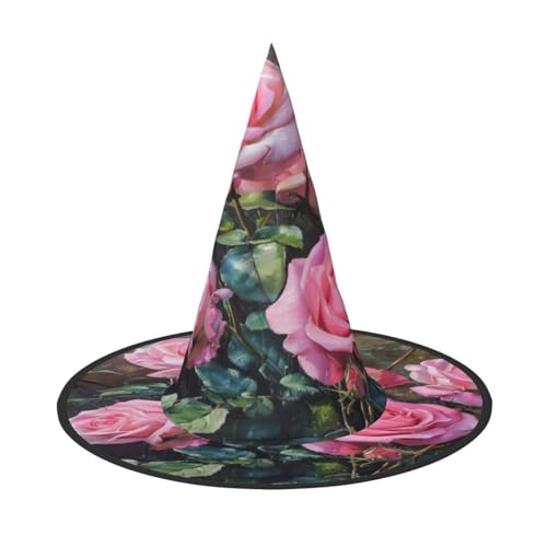 EnkzpoHen Halloween-Zaubererhut, Motiv: rosa frische Rosen, bequem, leicht, Festivals, Party, Kopfbedeckung EnkzpoHen Halloween-Zaubererhut, Motiv: rosa frische Rosen, bequem, leicht, Festivals, Party, Kopfbedeckung von EnkzpoHen