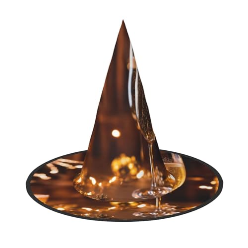 EnkzpoHen Halloween-Zaubererhut, Weinbecher-Druck, bequem, leicht, Festivals, Party, Kopfbedeckung EnkzpoHen Halloween-Zaubererhut, Weinbecher-Druck, bequem, leicht, Festivals, Party, Kopfbedeckung von EnkzpoHen
