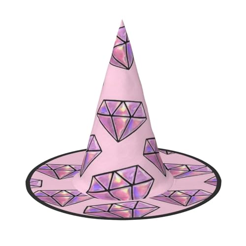 EnkzpoHen Halloween-Zaubererhut, rosa Rautenmuster, bequem, leicht, Festivals, Party, Kopfbedeckung EnkzpoHen Halloween-Zaubererhut, rosa Rautenmuster, bequem, leicht, Festivals, Party, Kopfbedeckung von EnkzpoHen