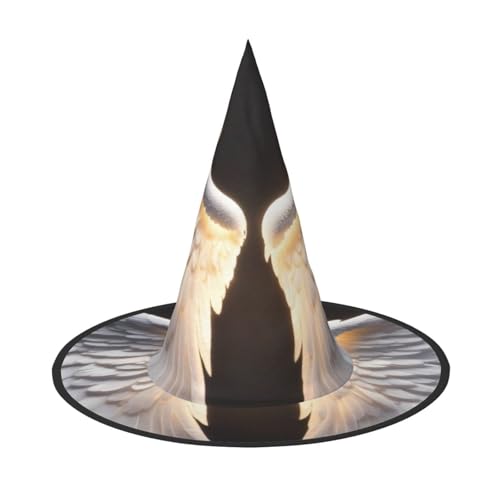 EnkzpoHen Halloween-Zaubererhut mit Engelsflügel-Aufdruck, bequem, leicht, Festivals, Party, Kopfbedeckung von EnkzpoHen