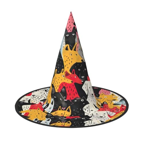 EnkzpoHen Halloween-Zaubererhut mit Hundemuster, bequem, leicht, Festivals, Party, Kopfbedeckung EnkzpoHen Halloween-Zaubererhut mit Hundemuster, bequem, leicht, Festivals, Party, Kopfbedeckung von EnkzpoHen