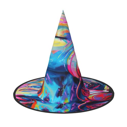 EnkzpoHen Halloween-Zaubererhut mit Musikdruck, bequem, leicht, Festivals, Party, Kopfbedeckung von EnkzpoHen