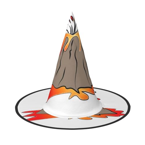EnkzpoHen Halloween-Zaubererhut mit Vulkandruck, bequem, leicht, für Festivals, Partys, Kopfbedeckung EnkzpoHen Halloween-Zaubererhut mit Vulkandruck, bequem, leicht, für Festivals, Partys, Kopfbedeckung von EnkzpoHen