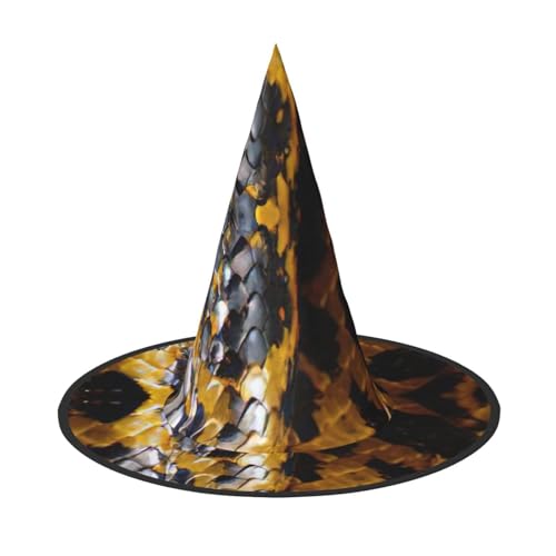EnkzpoHen Halloween-Zaubererhut mit gelbem Schlangenmuster, bequem, leicht, für Festivals, Partys, Kopfbedeckungen EnkzpoHen Halloween-Zaubererhut mit gelbem Schlangenmuster, bequem, leicht, für Festivals, Partys, Kopfbedeckungen von EnkzpoHen