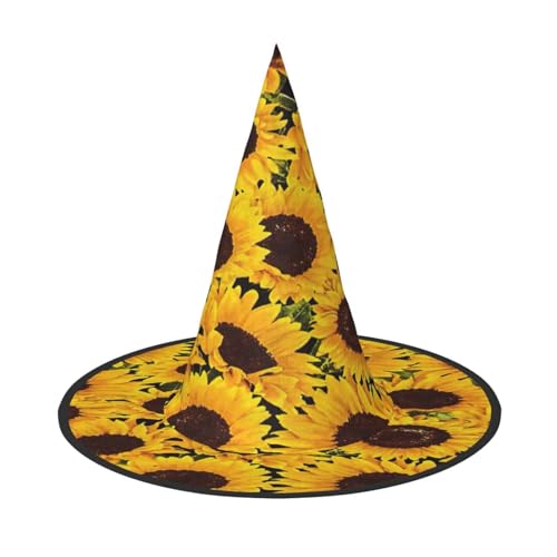 EnkzpoHen Halloween-Zaubererhut mit gelbem Sonnenblumen-Aufdruck, bequem, leicht, für Festivals, Partys, Kopfbedeckung EnkzpoHen Halloween-Zaubererhut mit gelbem Sonnenblumen-Aufdruck, bequem, leicht, für Festivals, Partys, Kopfbedeckung von EnkzpoHen