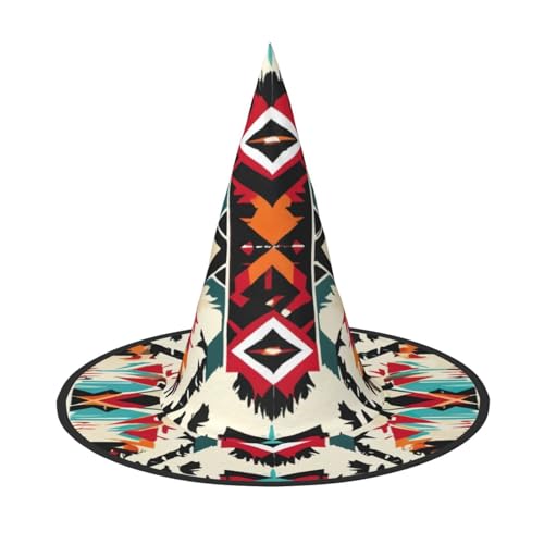 EnkzpoHen Indianer-Muster, Halloween-Zaubererhut, bequem, leicht, für Festivals, Partys, Kopfbedeckungen EnkzpoHen Indianer-Muster, Halloween-Zaubererhut, bequem, leicht, für Festivals, Partys, Kopfbedeckungen von EnkzpoHen