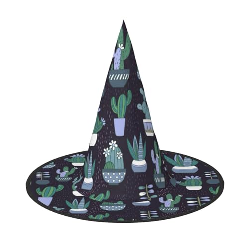 EnkzpoHen Kaktus-Sukkulenten-Druck, Halloween-Zauberer-Hut, bequem, leicht, Festivals, Party, Kopfbedeckung EnkzpoHen Kaktus-Sukkulenten-Druck, Halloween-Zauberer-Hut, bequem, leicht, Festivals, Party, Kopfbedeckung von EnkzpoHen