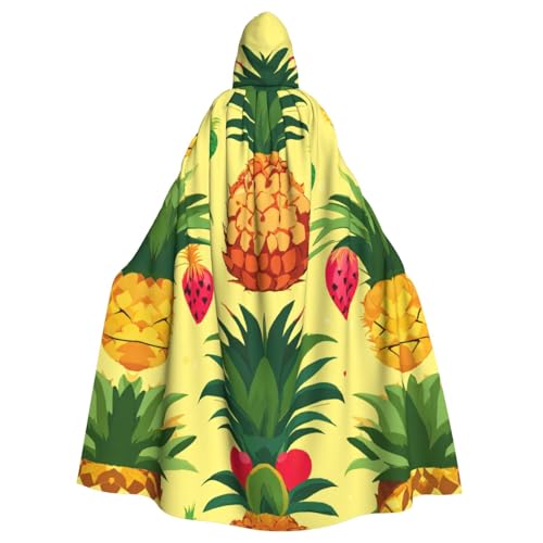 EnkzpoHen Kapuzenumhang mit Ananas-Druck, Unisex, Halloween, Maskerade, Cosplay von EnkzpoHen