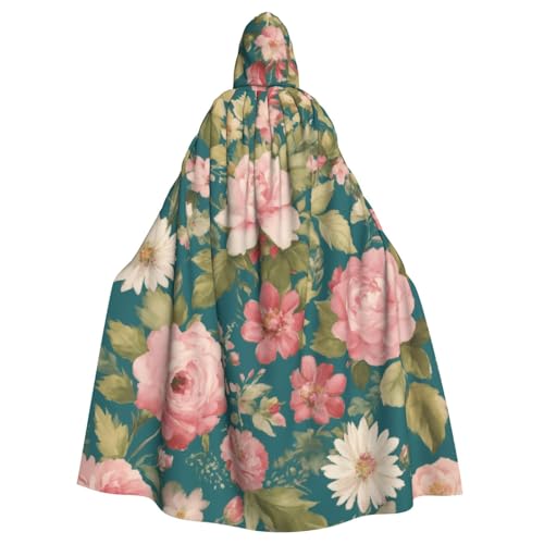 EnkzpoHen Kapuzenumhang mit Blüten-Aufdruck, Unisex, Halloween, Maskerade, Cosplay von EnkzpoHen