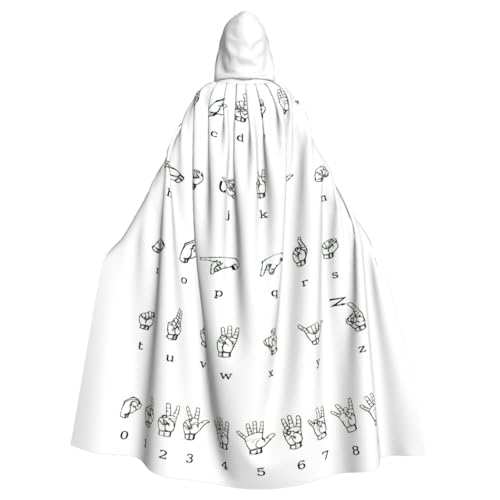 EnkzpoHen Kapuzenumhang mit Buchstabensprache, Unisex, Halloween, Maskerade, Cosplay von EnkzpoHen