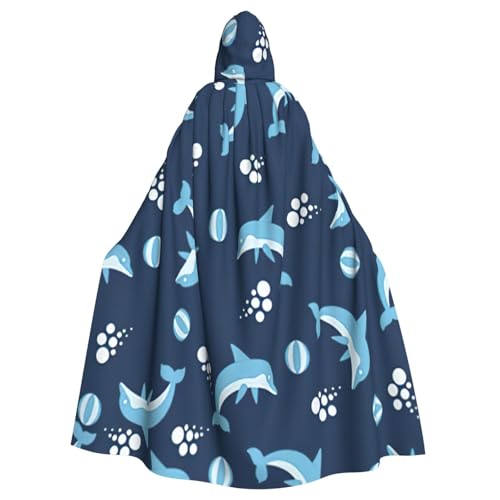 EnkzpoHen Kapuzenumhang mit Delfinkugeln, Unisex, Halloween, Maskerade, Cosplay von EnkzpoHen